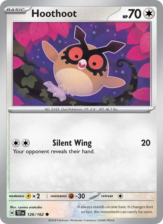 Hoothoot 126/162  - Reverse Holofoil SV05 Temporal Forces - Common