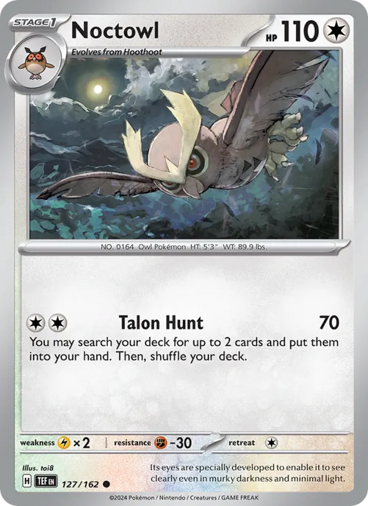 Noctowl 127/162  - Reverse Holofoil SV05 Temporal Forces - Common