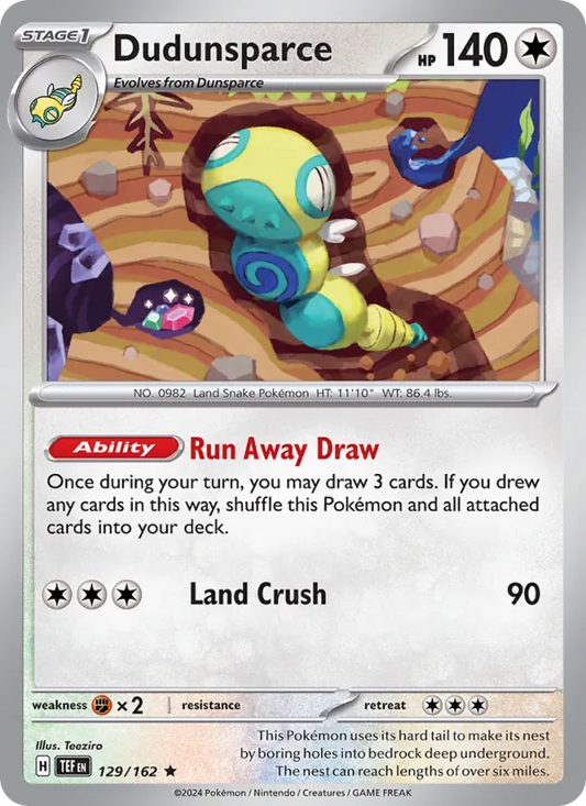 Dudunsparce 129/162  - Holofoil SV05 Temporal Forces - Rare