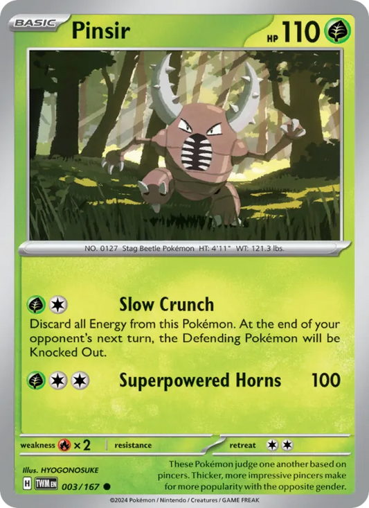 Pinsir 003/167  - Reverse Holofoil SV06 Twilight Masquerade - Common