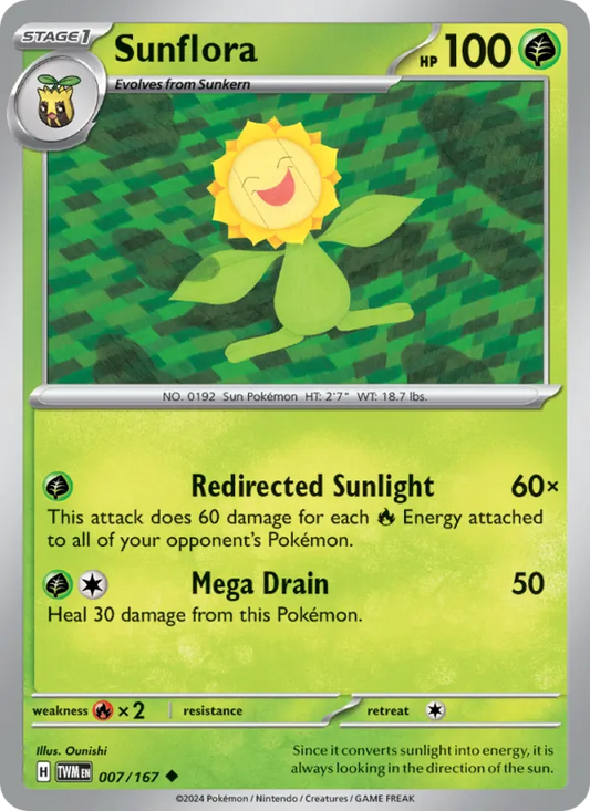 Sunflora 007/167  - Reverse Holofoil SV06 Twilight Masquerade - Uncommon