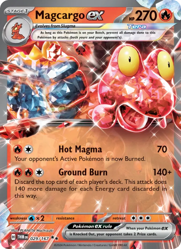 Magcargo ex 029/167  - Holofoil SV06 Twilight Masquerade - Double Rare