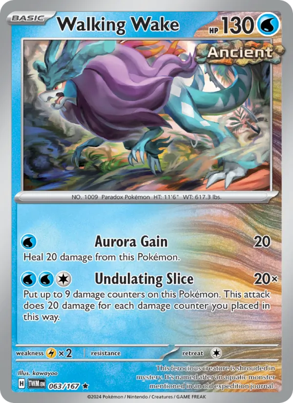 Walking Wake 063/167  - Holofoil SV06 Twilight Masquerade - Rare
