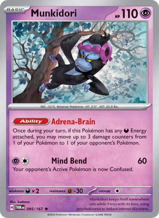 Munkidori 095/167  - Reverse Holofoil SV06 Twilight Masquerade - Rare