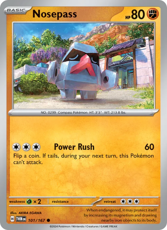 Nosepass 101/167  - Reverse Holofoil SV06 Twilight Masquerade - Common
