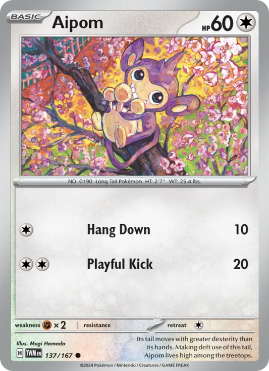 Aipom 137/167  - Reverse Holofoil SV06 Twilight Masquerade - Common