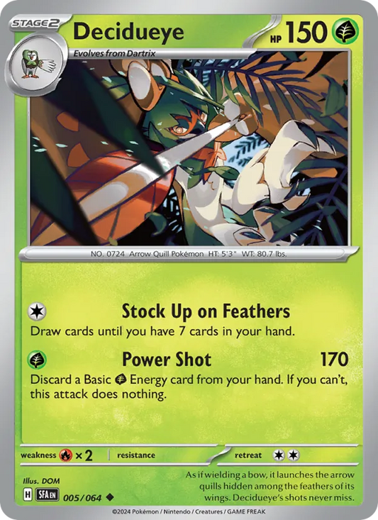 Decidueye 005/064  - Reverse Holofoil SV Shrouded Fable - Uncommon