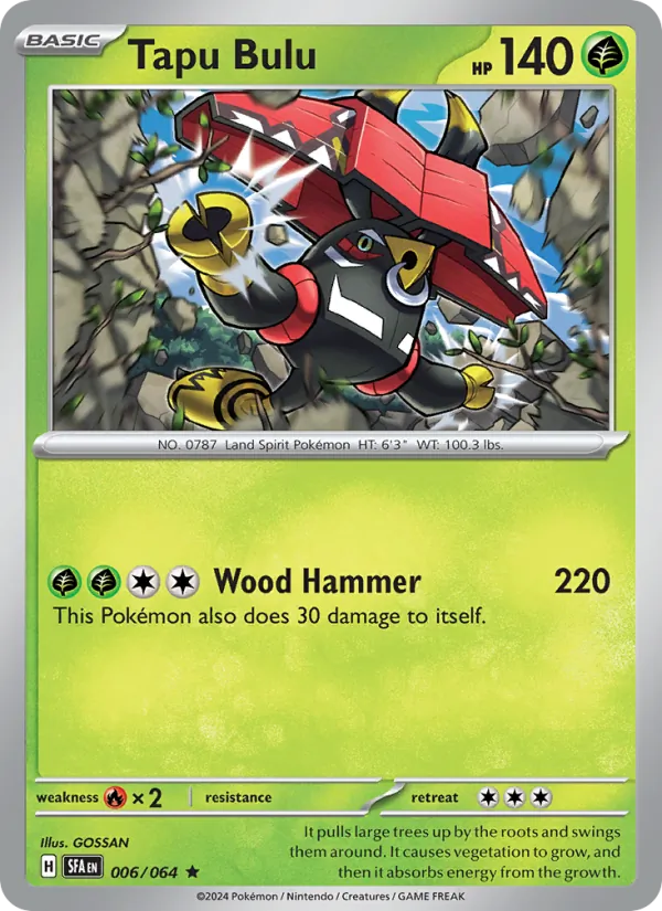 Tapu Bulu 006/064  - Reverse Holofoil SV Shrouded Fable - Rare