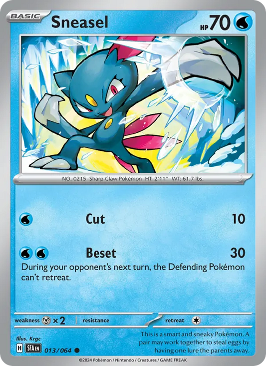 Sneasel 013/064  - Reverse Holofoil SV Shrouded Fable - Common