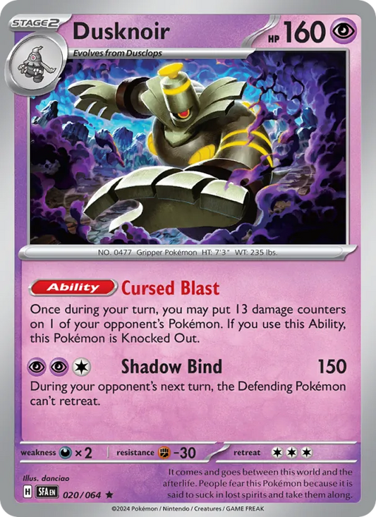 Dusknoir 020/064  - Reverse Holofoil SV Shrouded Fable - Rare