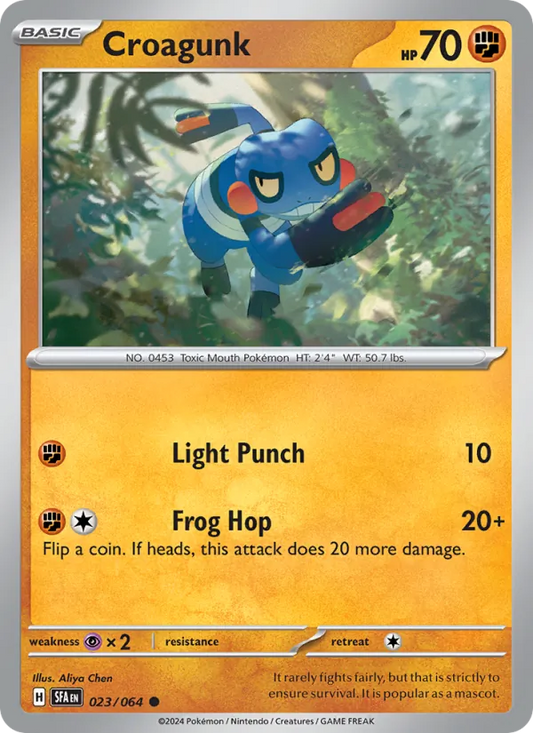 Croagunk 023/064  - Reverse Holofoil SV Shrouded Fable - Common