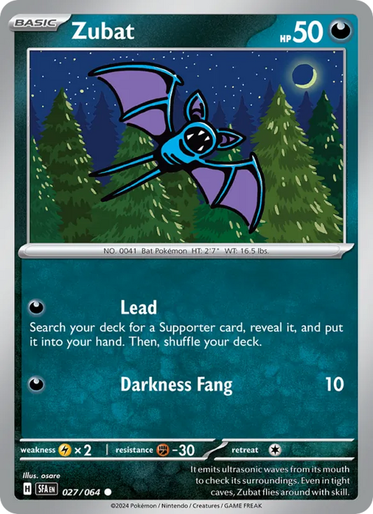 Zubat 027/064  - Reverse Holofoil SV Shrouded Fable - Common