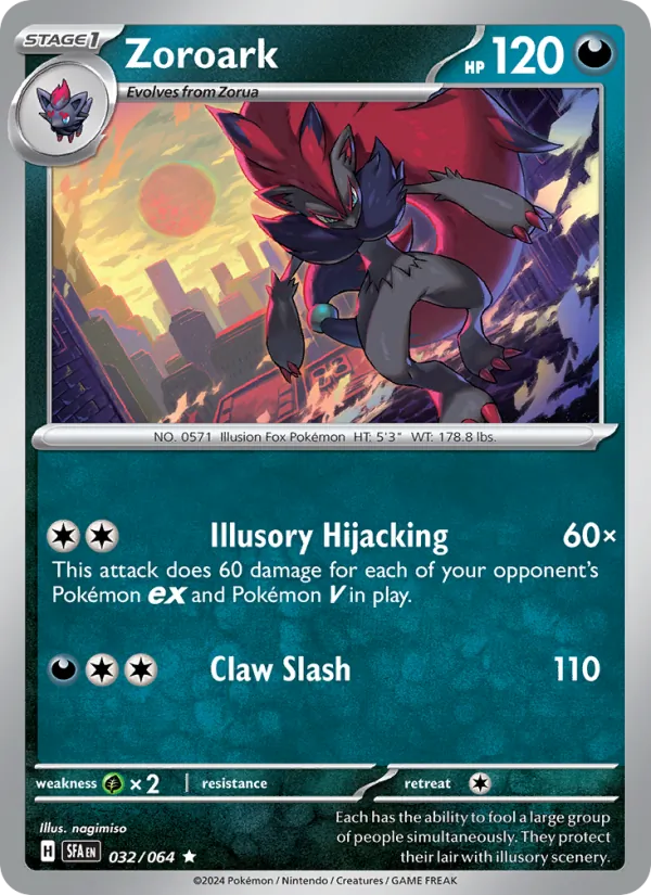 Zoroark 032/064  - Holofoil SV Shrouded Fable - Rare