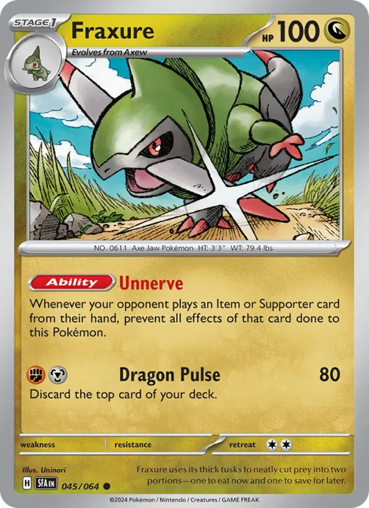 Fraxure 045/064  - Reverse Holofoil SV Shrouded Fable - Common
