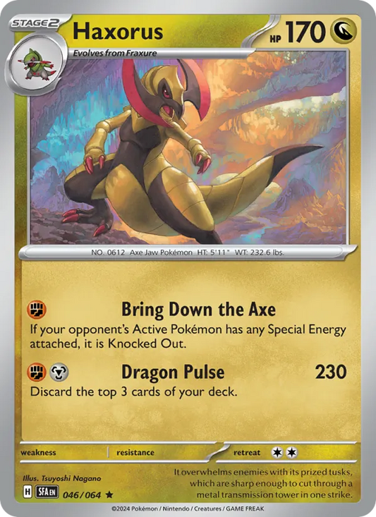 Haxorus 046/064  - Reverse Holofoil SV Shrouded Fable - Rare