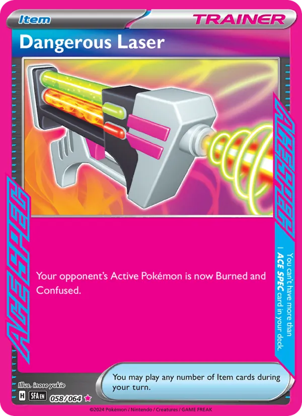 Dangerous Laser 058/064  - Holofoil SV Shrouded Fable - ACE SPEC Rare