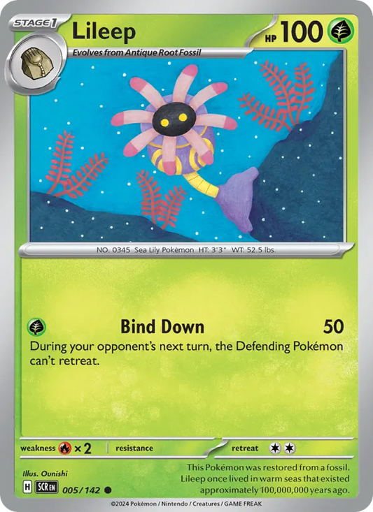 Lileep 005/142  - Reverse Holofoil SV07 Stellar Crown - Common