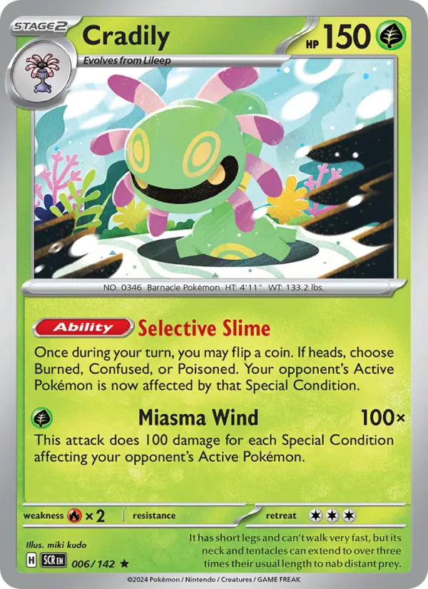 Cradily 006/142  - Holofoil SV07 Stellar Crown - Rare