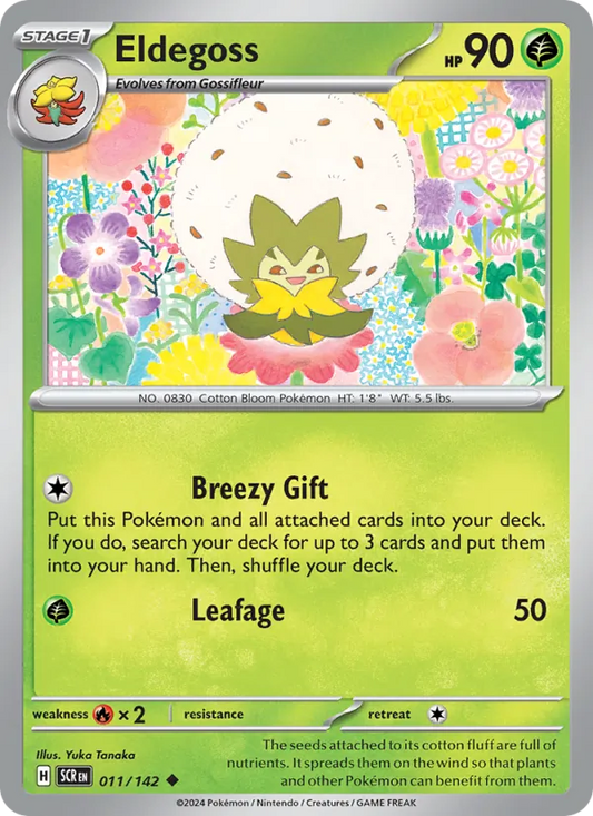 Eldegoss 011/142  - Reverse Holofoil SV07 Stellar Crown - Uncommon