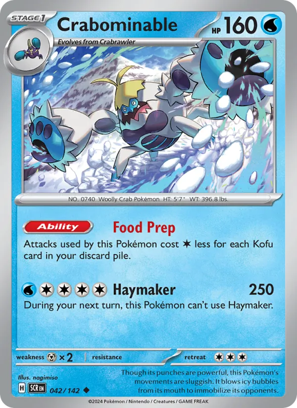 Crabominable 042/142  - Reverse Holofoil SV07 Stellar Crown - Uncommon