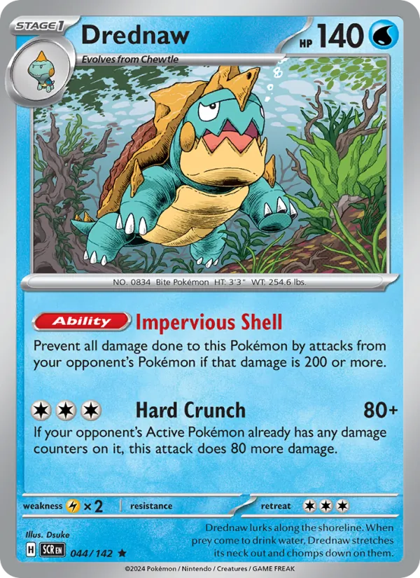 Drednaw 044/142  - Reverse Holofoil SV07 Stellar Crown - Rare