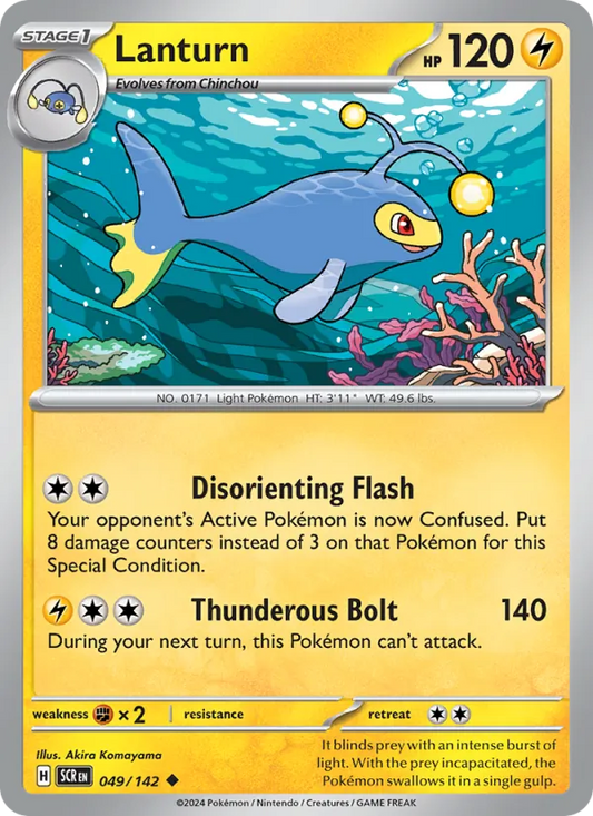 Lanturn 049/142  - Reverse Holofoil SV07 Stellar Crown - Uncommon