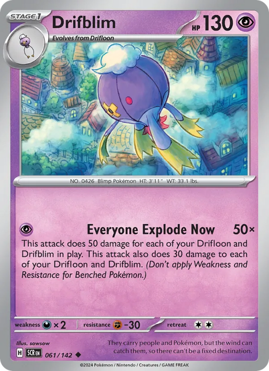 Drifblim 061/142  - Reverse Holofoil SV07 Stellar Crown - Uncommon