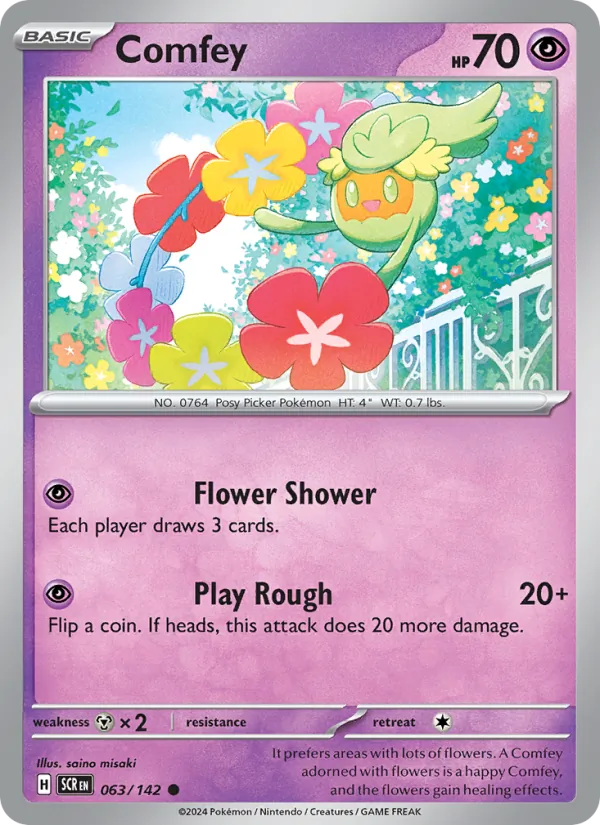 Comfey 063/142  - Reverse Holofoil SV07 Stellar Crown - Common
