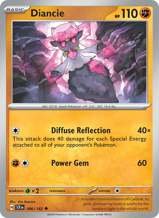 Diancie 086/142  - Reverse Holofoil SV07 Stellar Crown - Uncommon