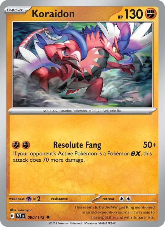 Koraidon 090/142  - Reverse Holofoil SV07 Stellar Crown - Uncommon