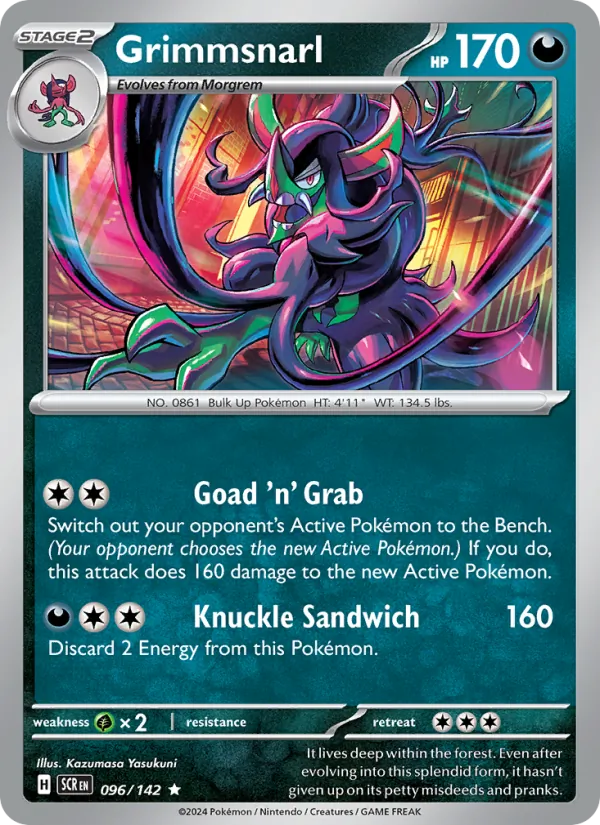Grimmsnarl 096/142  - Holofoil SV07 Stellar Crown - Rare