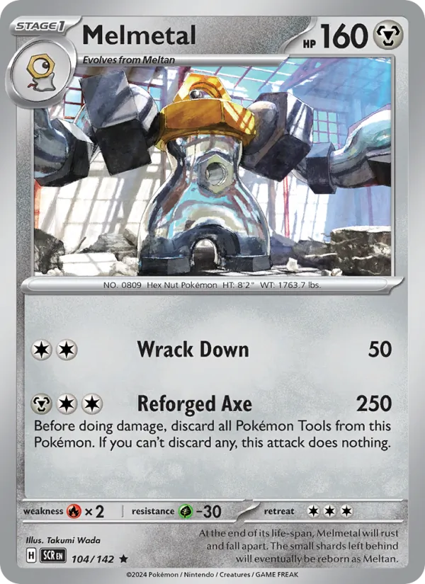 Melmetal 104/142  - Holofoil SV07 Stellar Crown - Rare