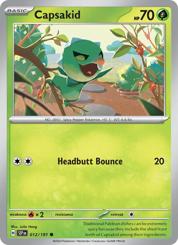 Capsakid 012/191  - Reverse Holofoil SV08 Surging Sparks - Common