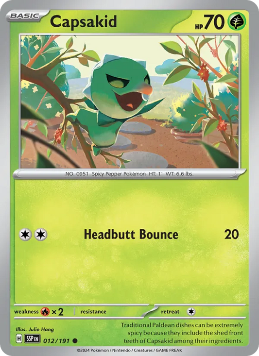 Capsakid 012/191  - Reverse Holofoil SV08 Surging Sparks - Common
