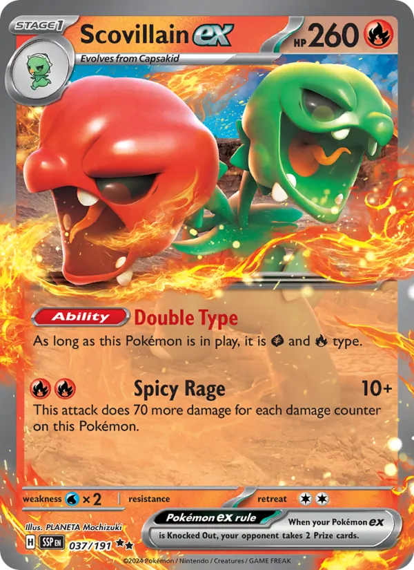 Scovillain ex 037/191  - Holofoil SV08 Surging Sparks - Double Rare