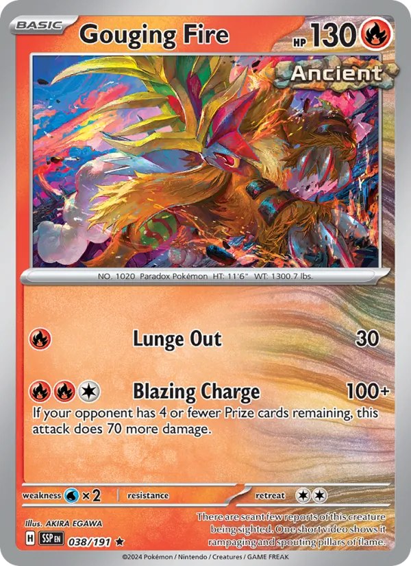 Gouging Fire 038/191  - Holofoil SV08 Surging Sparks - Rare