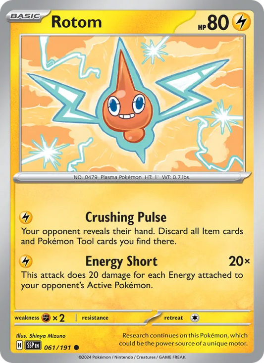 Rotom 061/191  - Reverse Holofoil SV08 Surging Sparks - Common