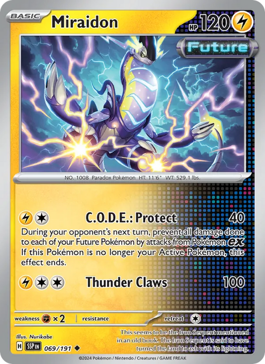 Miraidon 069/191  - Reverse Holofoil SV08 Surging Sparks - Uncommon