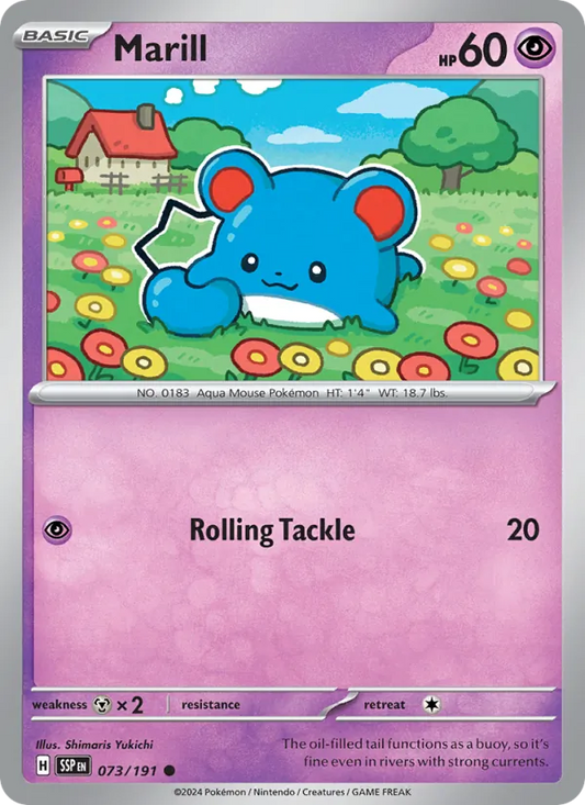 Marill 073/191  - Reverse Holofoil SV08 Surging Sparks - Common
