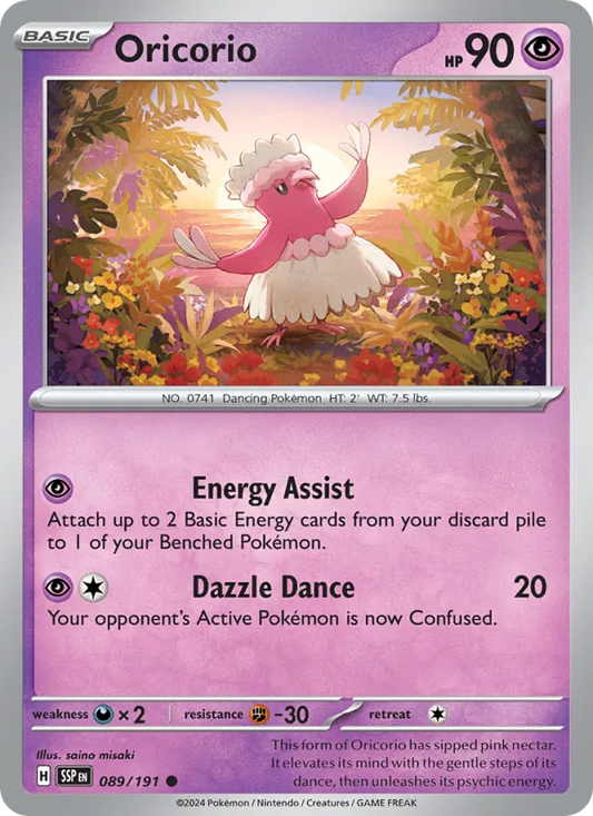 Oricorio 089/191  - Reverse Holofoil SV08 Surging Sparks - Common