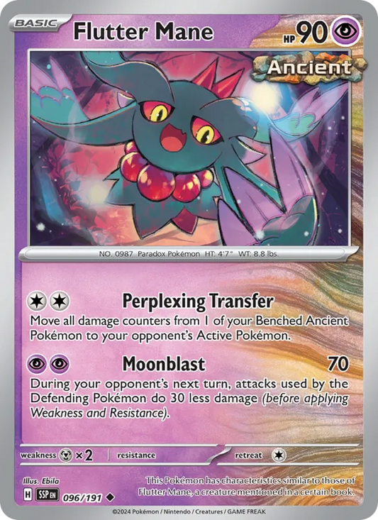 Flutter Mane 096/191  - Reverse Holofoil SV08 Surging Sparks - Uncommon