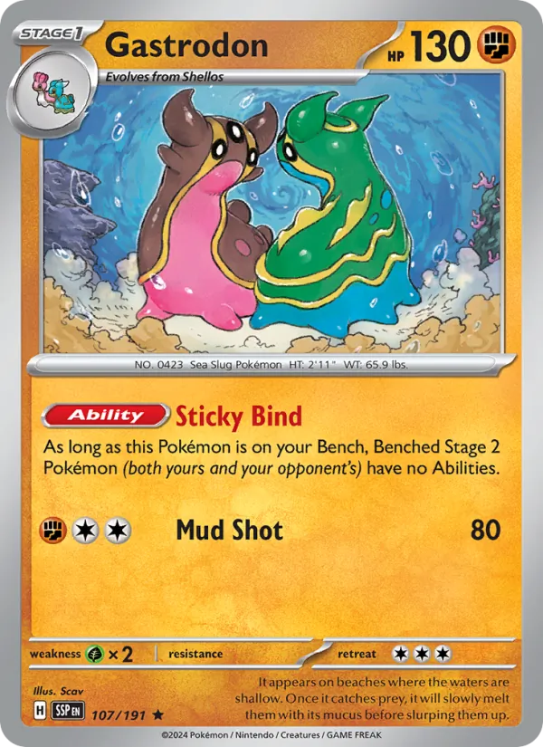 Gastrodon 107/191  - Holofoil SV08 Surging Sparks - Rare
