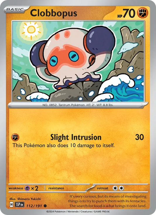 Clobbopus 112/191  - Reverse Holofoil SV08 Surging Sparks - Common