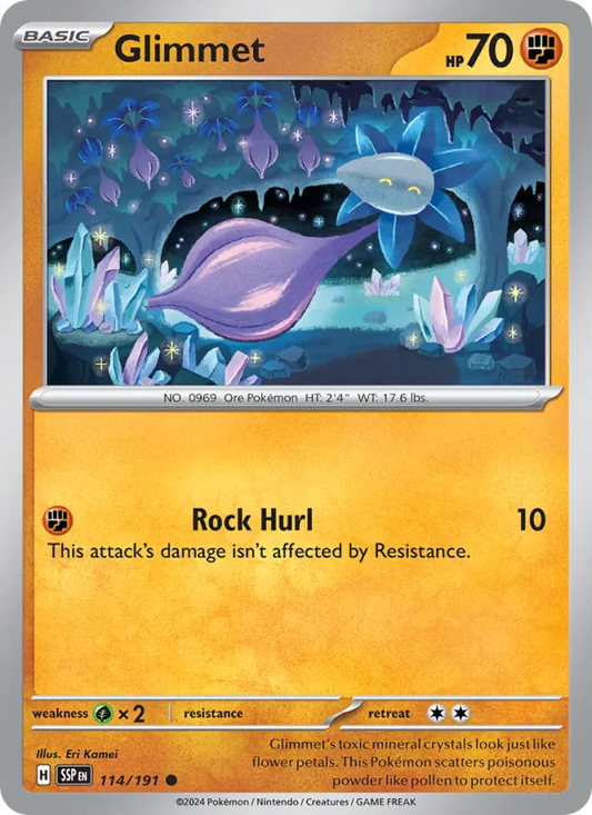 Glimmet 114/191  - Reverse Holofoil SV08 Surging Sparks - Common
