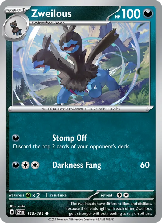 Zweilous 118/191  - Reverse Holofoil SV08 Surging Sparks - Common