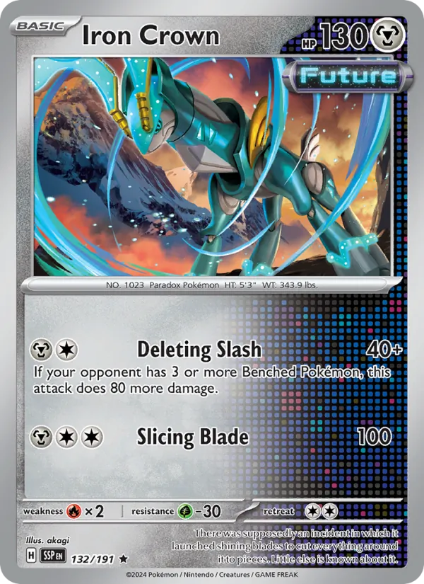 Iron Crown 132/191  - Holofoil SV08 Surging Sparks - Rare