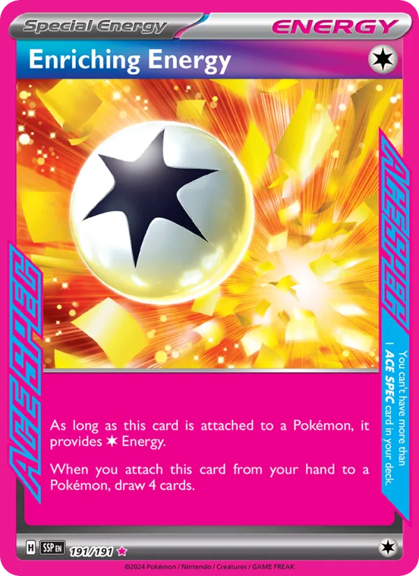 Enriching Energy 191/191  - Holofoil SV08 Surging Sparks - ACE SPEC Rare