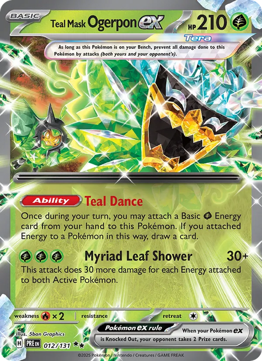 Teal Mask Ogerpon ex 012/131  - Holofoil SV Prismatic Evolutions - Double Rare