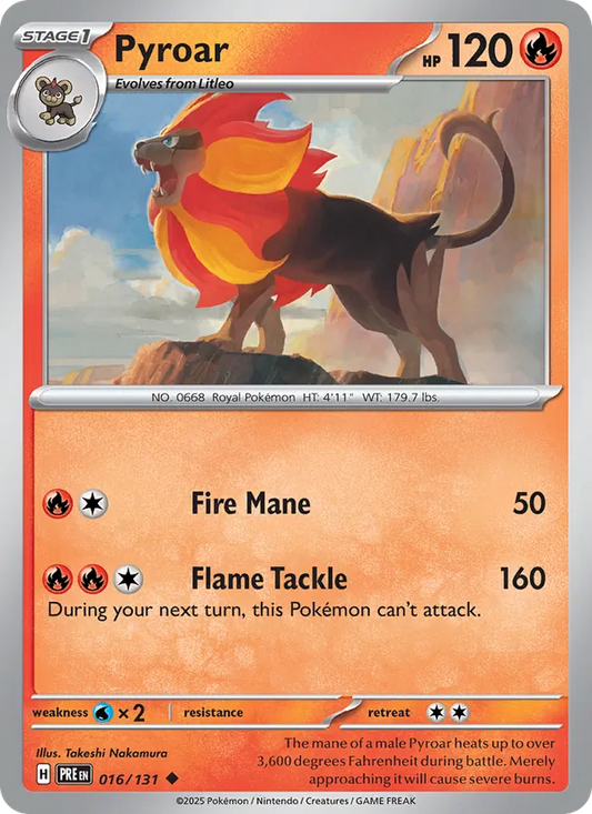 Pyroar 016/131  - Reverse Holofoil SV Prismatic Evolutions - Uncommon
