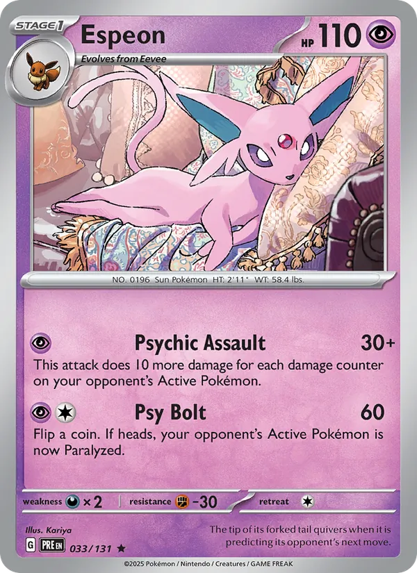 Espeon 033/131  - Holofoil SV Prismatic Evolutions - Rare